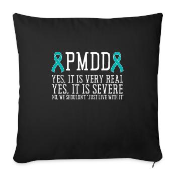 PMDD Awareness Premenstrual Syndrome Menstrual - Sofa pillowcase 17,3'' x 17,3'' (45 x 45 cm) - black - Front