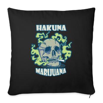 Hakuna Marijuana Drôle De Weed Fumer Pothead THC - Housse de coussin décorative 45 x 45 cm - noir - Devant