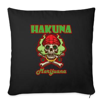 Hakuna Marijuana Drôle De Weed Fumer Pothead THC - Housse de coussin décorative 45 x 45 cm - noir - Devant
