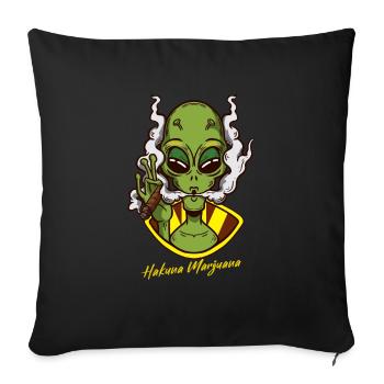 Hakuna Marijuana Drôle De Weed Fumer Pothead THC - Housse de coussin décorative 45 x 45 cm - noir - Devant