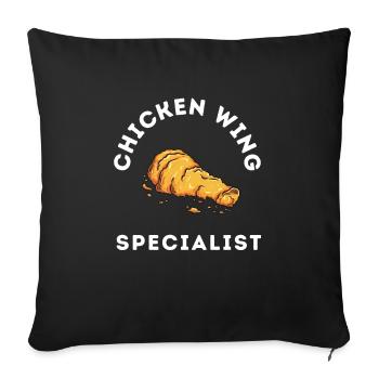 Chicken Wings Fried Chicken And Chicken Nuggets - Sofakissenbezug 45 x 45 cm - Schwarz - Vorne