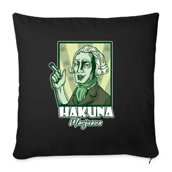 Hakuna Marijuana Drôle De Weed Fumer Pothead THC - Housse de coussin décorative 45 x 45 cm - noir - Devant