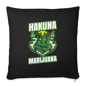 Hakuna Marijuana Drôle De Weed Fumer Pothead THC - Housse de coussin décorative 45 x 45 cm - noir - Devant