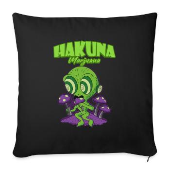 Hakuna Marijuana Drôle De Weed Fumer Pothead THC - Housse de coussin décorative 45 x 45 cm - noir - Devant