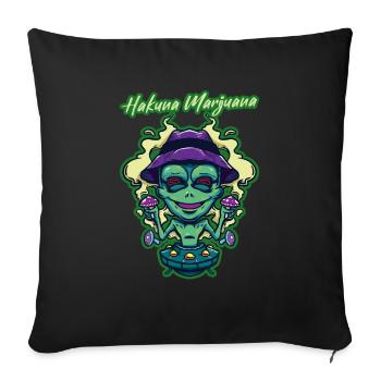 Hakuna Marijuana Drôle De Weed Fumer Pothead THC - Housse de coussin décorative 45 x 45 cm - noir - Devant