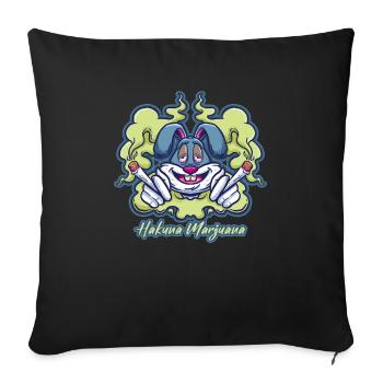 Hakuna Marijuana Drôle De Weed Fumer Pothead THC - Housse de coussin décorative 45 x 45 cm - noir - Devant