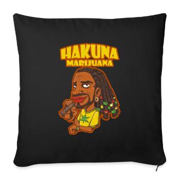 Hakuna Marijuana Drôle De Weed Fumer Pothead THC - Housse de coussin décorative 45 x 45 cm - noir - Devant