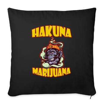 Hakuna Marijuana Drôle De Weed Fumer Pothead THC - Housse de coussin décorative 45 x 45 cm - noir - Devant