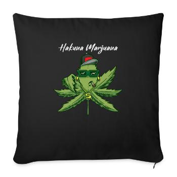 Hakuna Marijuana Drôle De Weed Fumer Pothead THC - Housse de coussin décorative 45 x 45 cm - noir - Devant