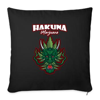 Hakuna Marijuana Drôle De Weed Fumer Pothead THC - Housse de coussin décorative 45 x 45 cm - noir - Devant