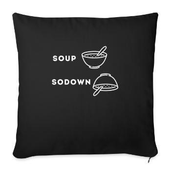 Soupe en conserve Liquide Nourriture Cook Restaurant Gourmand - Housse de coussin décorative 45 x 45 cm - noir - Devant