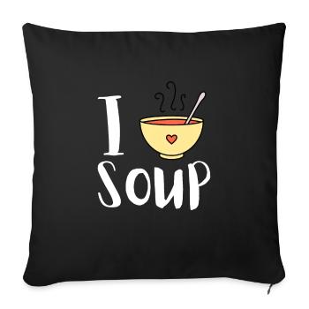 Soupe en conserve Liquide Nourriture Cook Restaurant Gourmand - Housse de coussin décorative 45 x 45 cm - noir - Devant