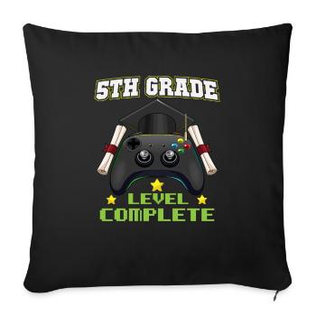5th Grade Level Complete Middle School Graduation - Sofa pillowcase 17,3'' x 17,3'' (45 x 45 cm) - black - Front
