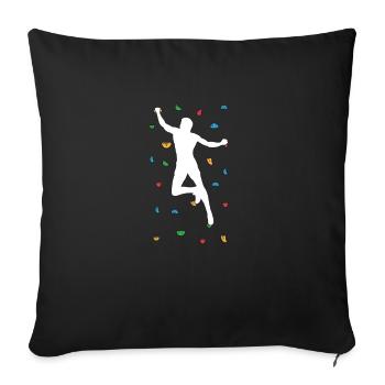 Rock Climbing Bouldering Wall Climber - Sofakissenbezug 45 x 45 cm - Schwarz - Vorne