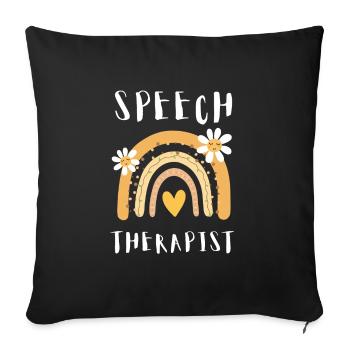 Speech Language Pathologist Speech Therapy SLP - Sofakissenbezug 45 x 45 cm - Schwarz - Vorne