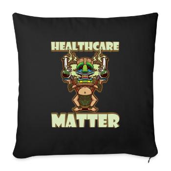 Healthcare Matters Cannabis Lover THC Mauvaise herbe médicale - Housse de coussin décorative 45 x 45 cm - noir - Devant