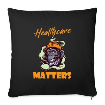 Healthcare Matters Cannabis Lover THC Mauvaise herbe médicale - Housse de coussin décorative 45 x 45 cm - noir - Devant