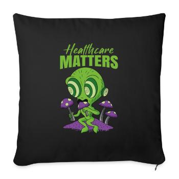 Healthcare Matters Cannabis Lover THC Mauvaise herbe médicale - Housse de coussin décorative 45 x 45 cm - noir - Devant