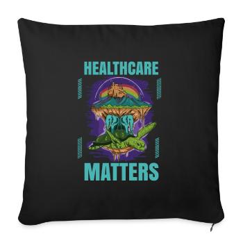 Healthcare Matters Cannabis Lover THC Mauvaise herbe médicale - Housse de coussin décorative 45 x 45 cm - noir - Devant