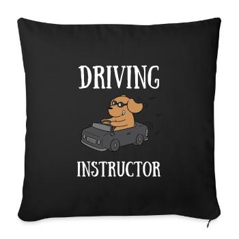 Driving Instructor Driver Car Parking Exam Driving - Sofakissenbezug 45 x 45 cm - Schwarz - Vorne