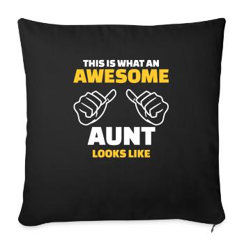 Voici à quoi ressemble une tante géniale - Housse de coussin décorative 45 x 45 cm - noir - Devant