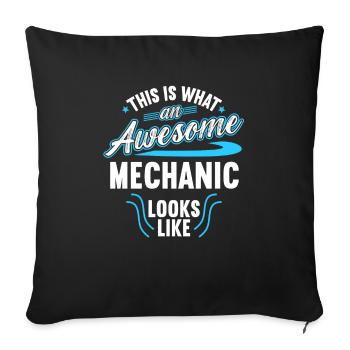 Voici à quoi ressemble un mécanicien génial - Housse de coussin décorative 45 x 45 cm - noir - Devant