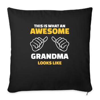 This Is What An Awesome Grandma Looks Like - Sofa pillowcase 17,3'' x 17,3'' (45 x 45 cm) - black - Front