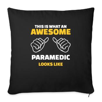 This Is What An Awesome Paramedic Looks Like - Sofa pillowcase 17,3'' x 17,3'' (45 x 45 cm) - black - Front