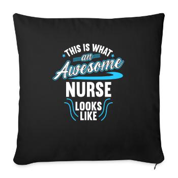 Voici à quoi ressemble une infirmière géniale - Housse de coussin décorative 45 x 45 cm - noir - Devant