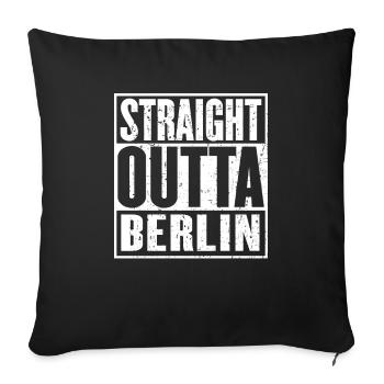 Straight Outta Berlin Vintage - Sofa pillowcase 17,3'' x 17,3'' (45 x 45 cm) - black - Front