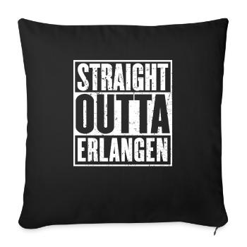 Straight Outta Erlangen Vintage - Sofa pillowcase 17,3'' x 17,3'' (45 x 45 cm) - black - Front