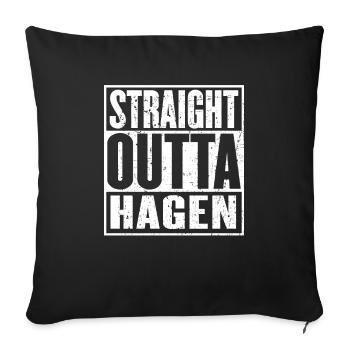 Straight Outta Hagen Vintage - Sofa pillowcase 17,3'' x 17,3'' (45 x 45 cm) - black - Front