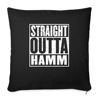 Straight Outta Hamm Vintage - Sofa pillowcase 17,3'' x 17,3'' (45 x 45 cm) - black - Front