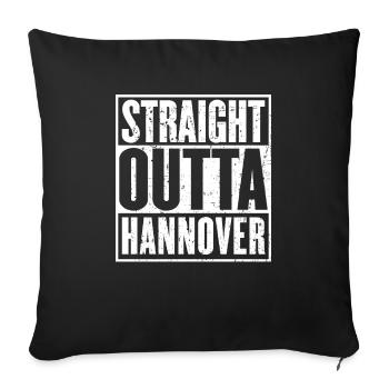 Straight Outta Hannover Vintage - Housse de coussin décorative 45 x 45 cm - noir - Devant
