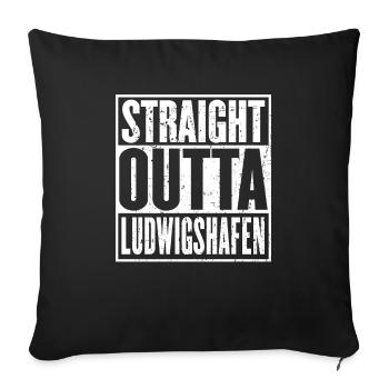 Straight Outta Ludwigshafen Vintage - Sofa pillowcase 17,3'' x 17,3'' (45 x 45 cm) - black - Front