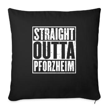 Straight Outta Pforzheim Vintage - Housse de coussin décorative 45 x 45 cm - noir - Devant
