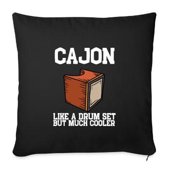 Cajon Box Drum Instrument Peruvian Cajon - Sofa pillowcase 17,3'' x 17,3'' (45 x 45 cm) - black - Front