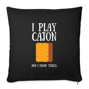 Cajon Box Drum Instrument Peruvian Cajon - Sofa pillowcase 17,3'' x 17,3'' (45 x 45 cm) - black - Front