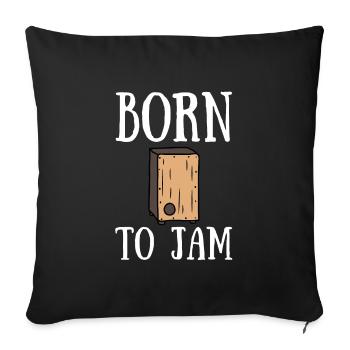 Cajon Box Drum Instrument Peruvian Cajon - Sofa pillowcase 17,3'' x 17,3'' (45 x 45 cm) - black - Front