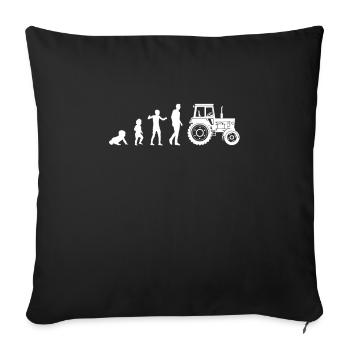 evolution bebe agriculteur humour tracteur homme - Housse de coussin décorative 45 x 45 cm - noir - Devant