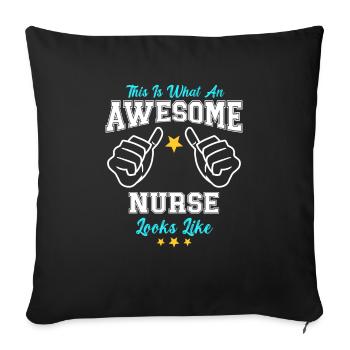 This Is What An Awesome Nurse Looks Like - Sofa pillowcase 17,3'' x 17,3'' (45 x 45 cm) - black - Front