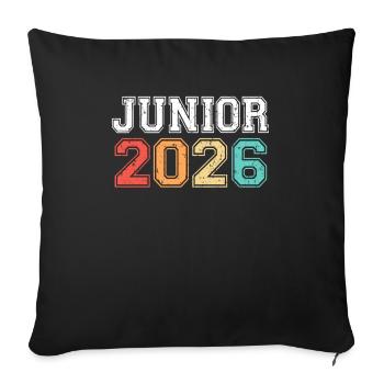 Junior 2026 Graduation Rétro Vintage - Housse de coussin décorative 45 x 45 cm - noir - Devant