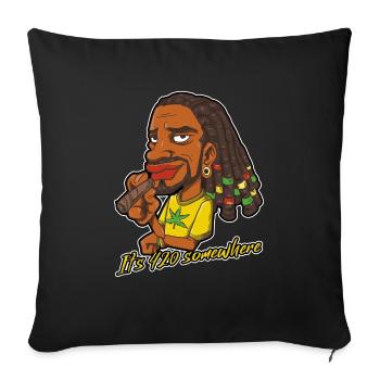 C’est 420 Somewhere Cannabis Weed Smoking THC Ganja - Housse de coussin décorative 45 x 45 cm - noir - Devant