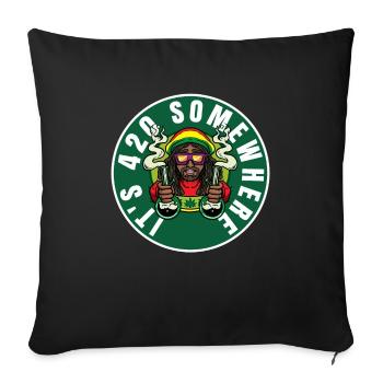 C’est 420 Somewhere Cannabis Weed Smoking THC Ganja - Housse de coussin décorative 45 x 45 cm - noir - Devant