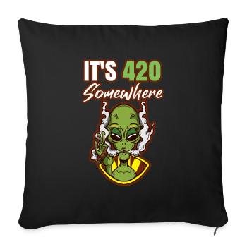C’est 420 Somewhere Cannabis Weed Smoking THC Ganja - Housse de coussin décorative 45 x 45 cm - noir - Devant