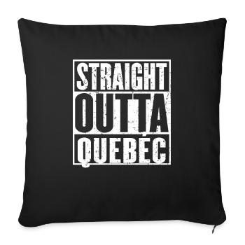 Gerade Outta Quebéc Vintage - Sofakissenbezug 45 x 45 cm - Schwarz - Vorne