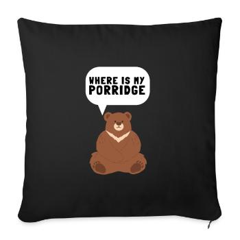 Porridge Cereal Grits Kasha Upma Rice And Oats - Sofa pillowcase 17,3'' x 17,3'' (45 x 45 cm) - black - Front