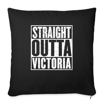 Straight Outta Victoria Vintage - Sofa pillowcase 17,3'' x 17,3'' (45 x 45 cm) - black - Front