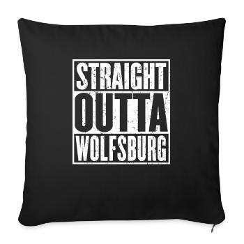 Straight Outta Wolfsburg Vintage - Sofa pillowcase 17,3'' x 17,3'' (45 x 45 cm) - black - Front