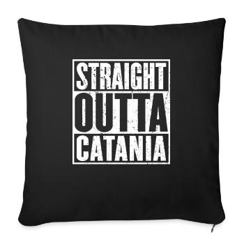 Straight Outta Catania Vintage - Sofa pillowcase 17,3'' x 17,3'' (45 x 45 cm) - black - Front